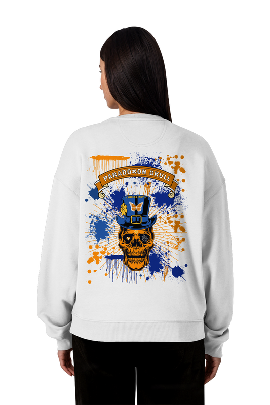 Orange Paradox Skull / Oversize Sweatshirt