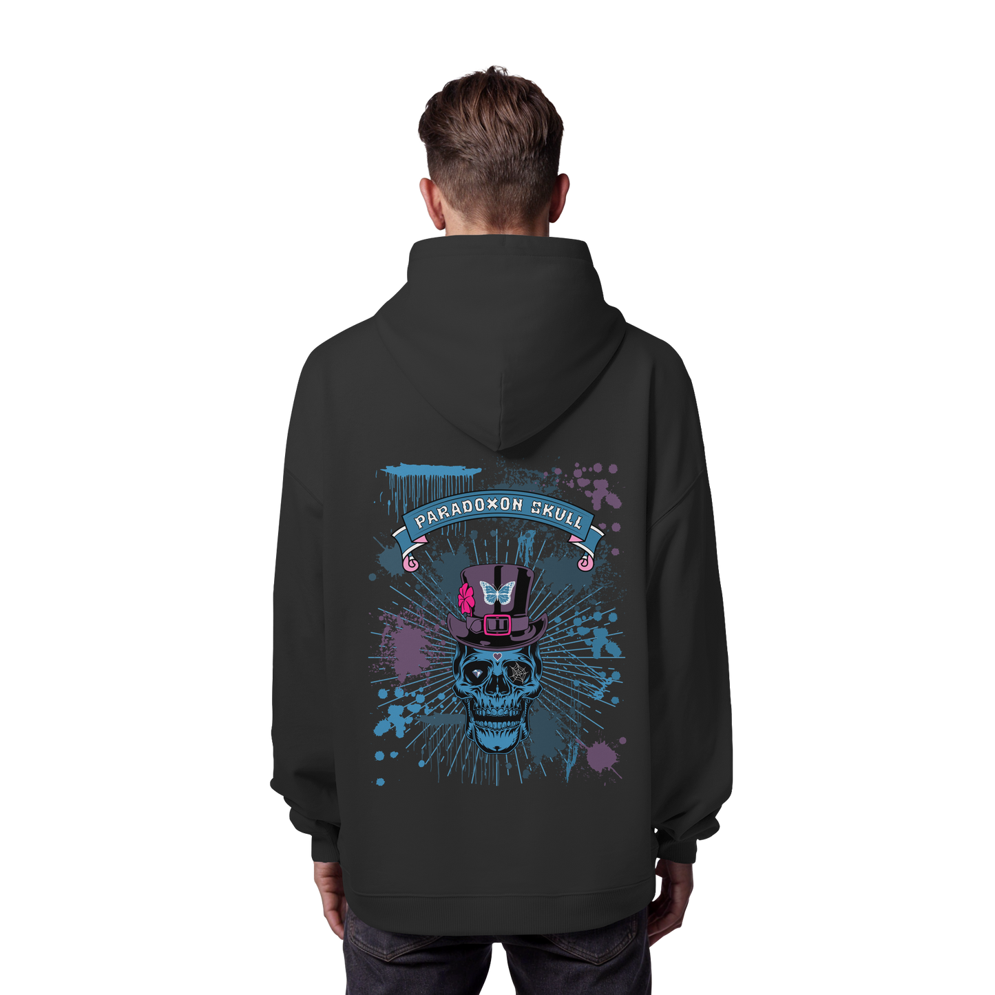 Blue Paradoxon Skull - Organic Oversize Hoodie