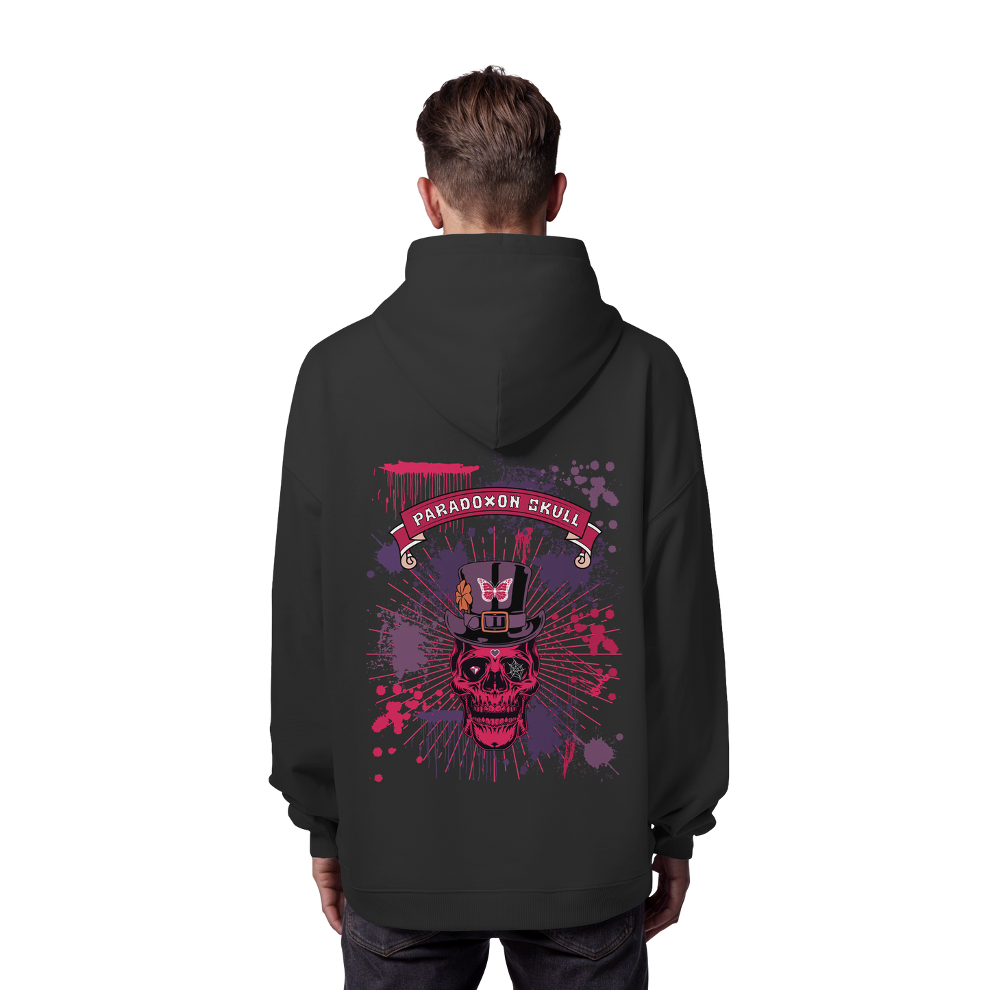 Violett Paradoxon Skull - Organic Oversize Hoodie