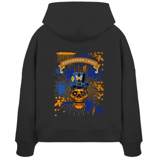 Orange Paradoxon Skull / Damen Boxcut Hoodie