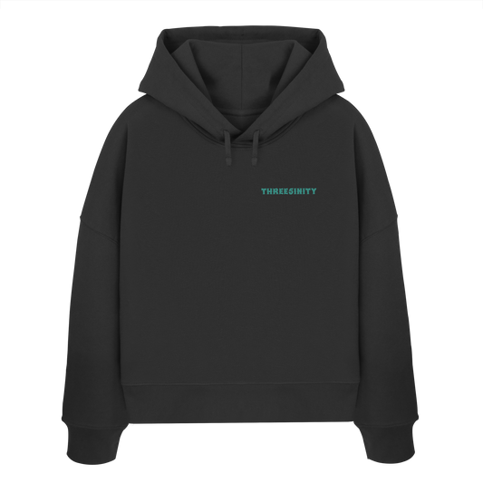 Turquoise Paradoxon Skull / Damen Boxcut Hoodie
