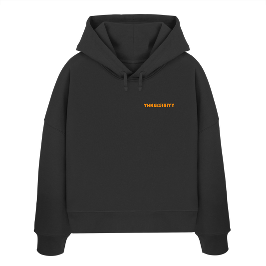 Orange Paradoxon Skull / Damen Boxcut Hoodie