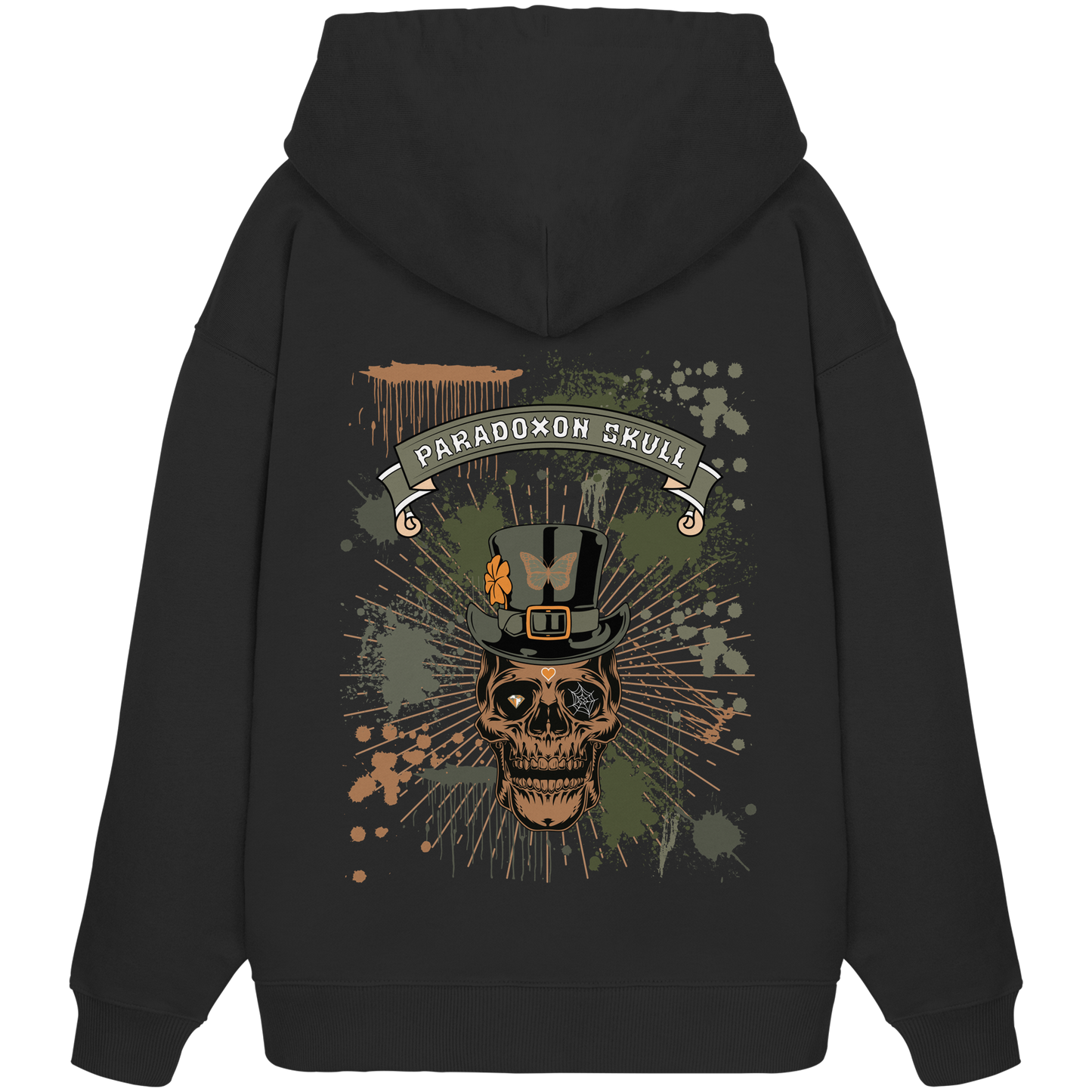Green Paradoxon Skull  - Organic Oversize Hoodie