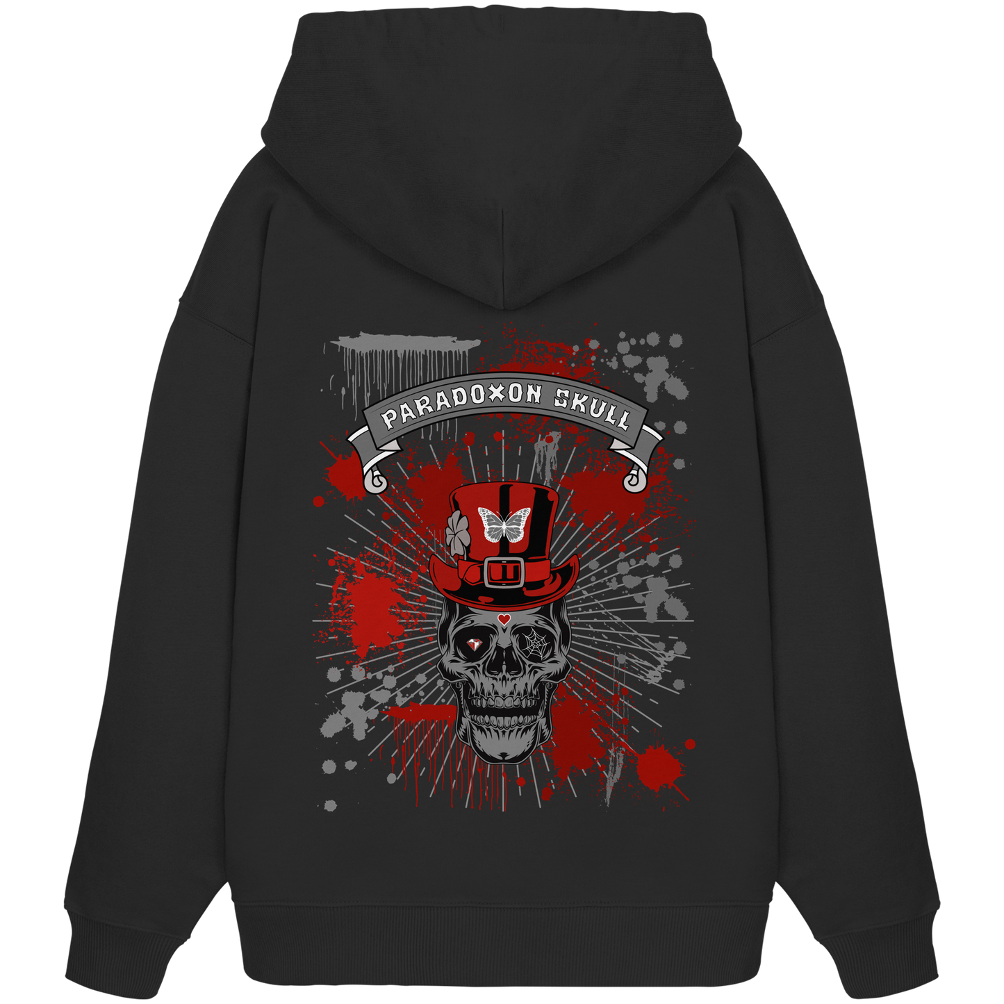 Red Paradoxon Skull  - Organic Oversize Hoodie