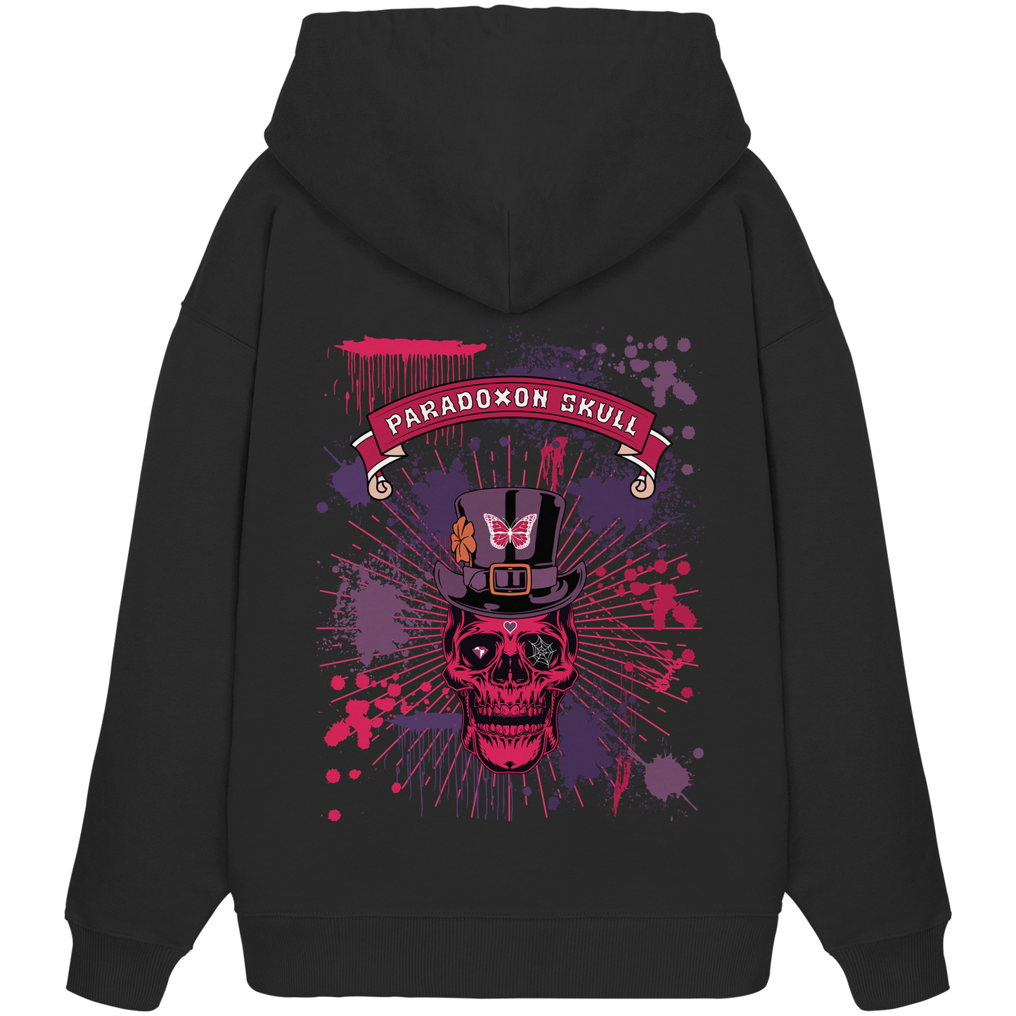 Violett Paradoxon Skull  - Organic Oversize Hoodie