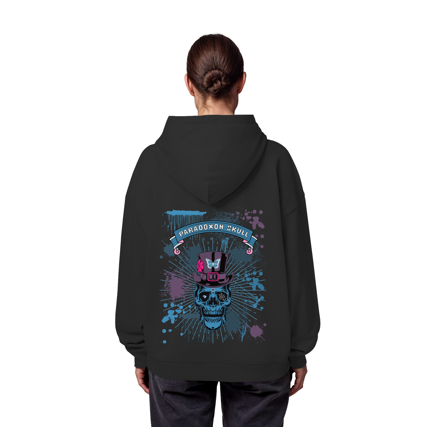Blue Paradoxon Skull  - Organic Oversize Hoodie