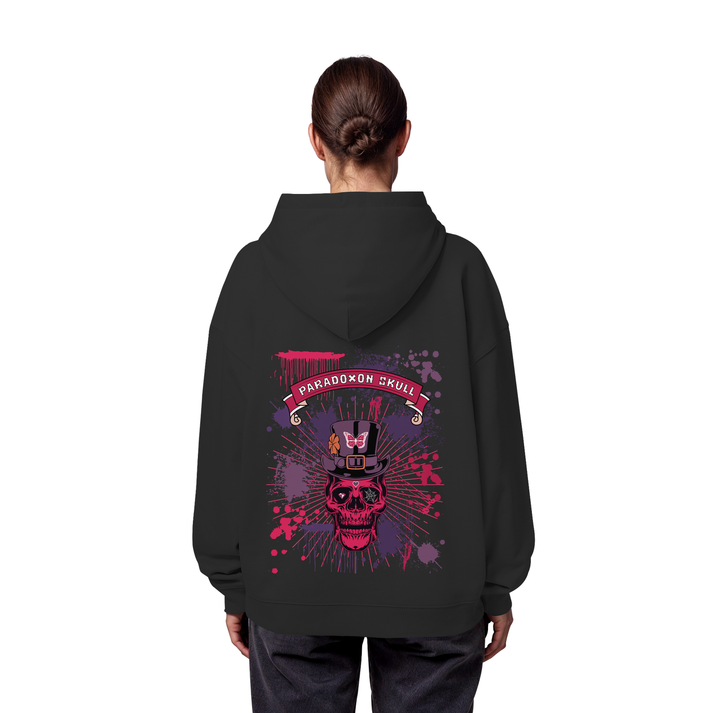 Violett Paradoxon Skull  - Organic Oversize Hoodie