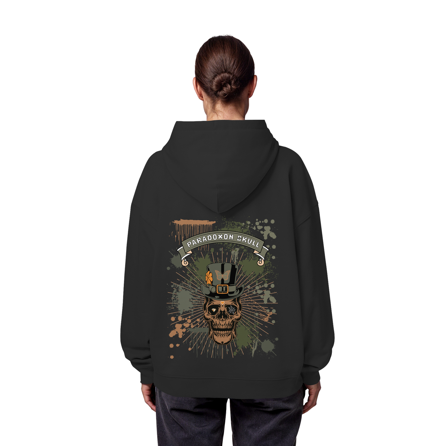 Green Paradoxon Skull  - Organic Oversize Hoodie