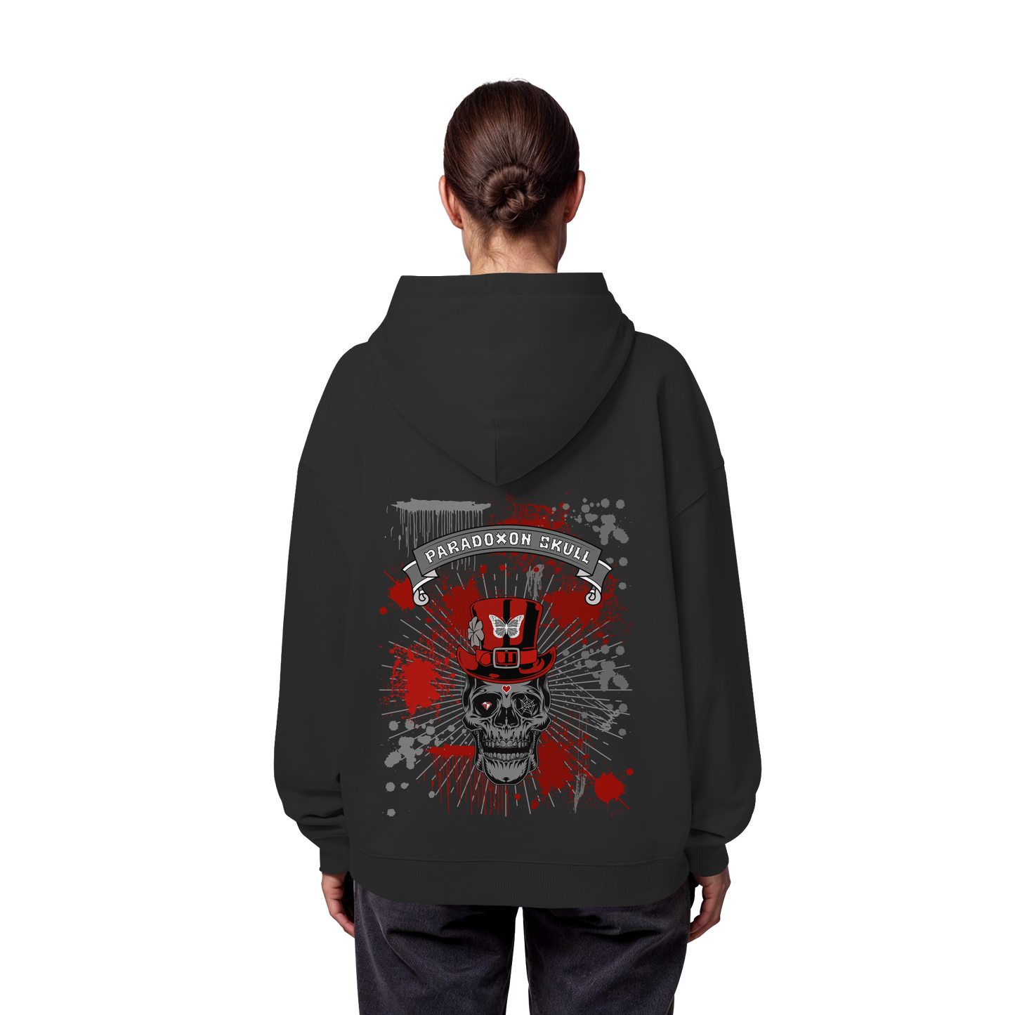 Red Paradoxon Skull  - Organic Oversize Hoodie