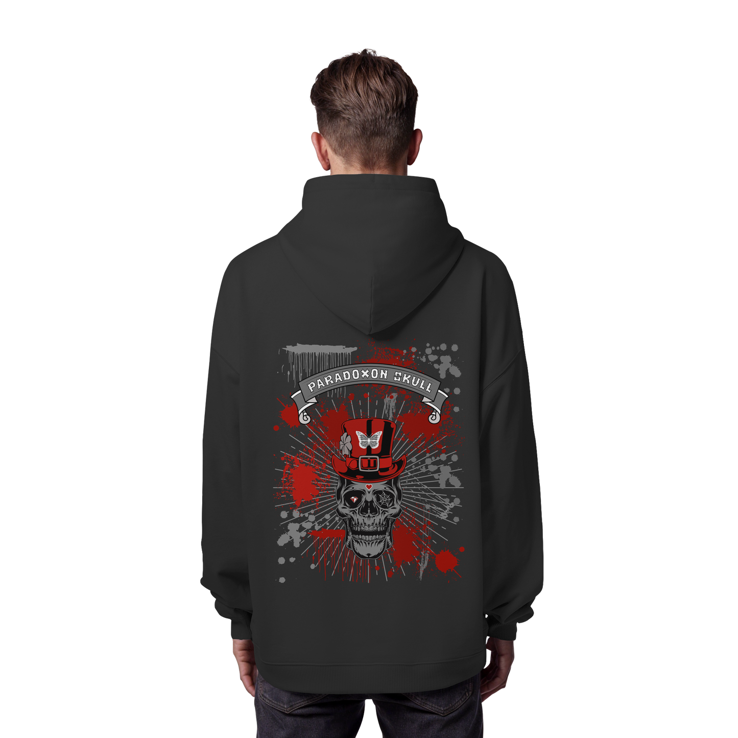 Red Paradoxon Skull  - Organic Oversize Hoodie