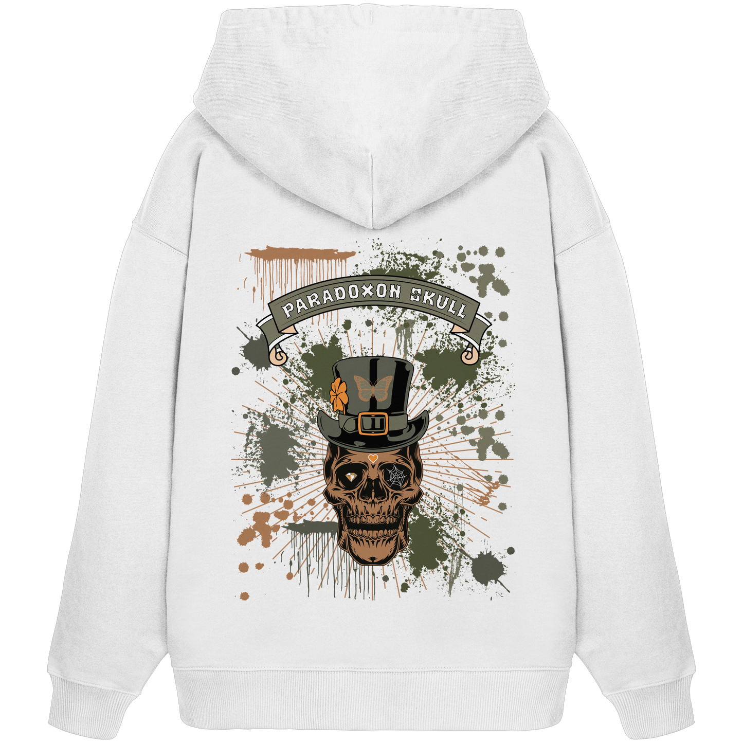Green Paradoxon Skull  - Organic Oversize Hoodie