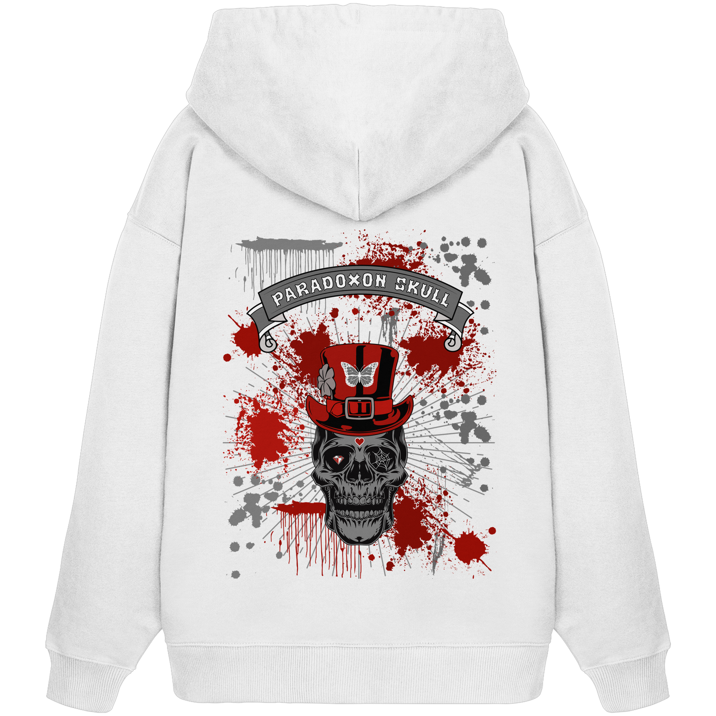Red Paradoxon Skull  - Organic Oversize Hoodie