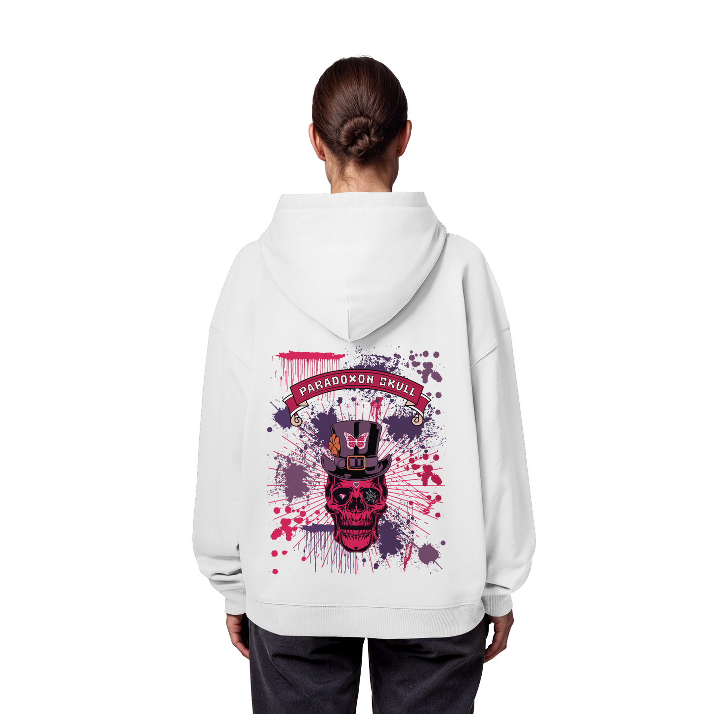 Violett Paradoxon Skull  - Organic Oversize Hoodie