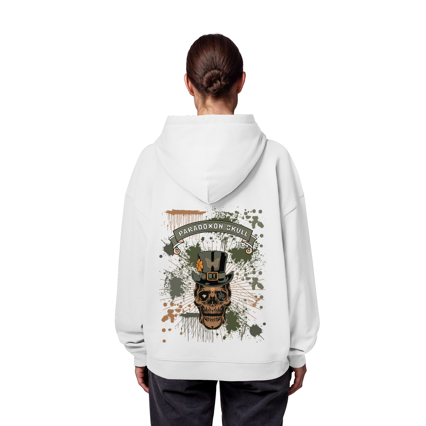 Green Paradoxon Skull  - Organic Oversize Hoodie