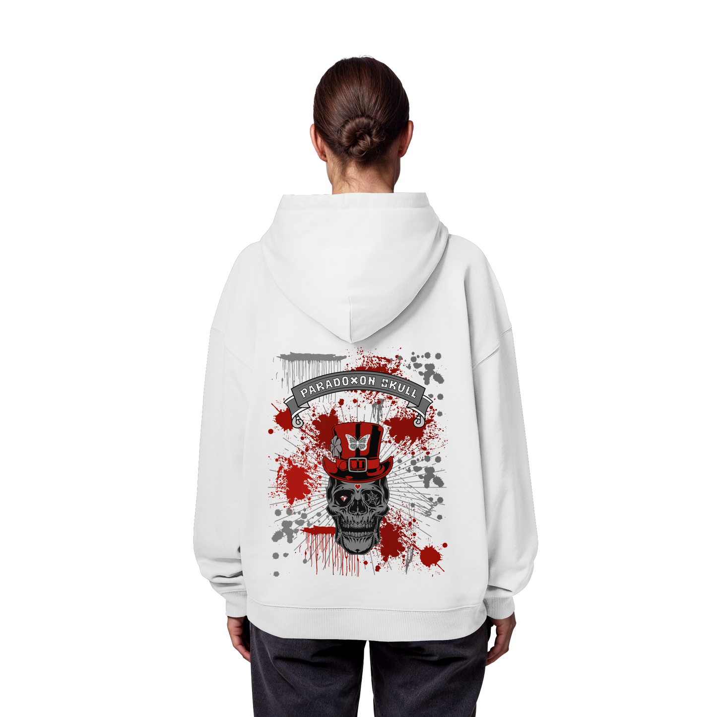 Red Paradoxon Skull  - Organic Oversize Hoodie