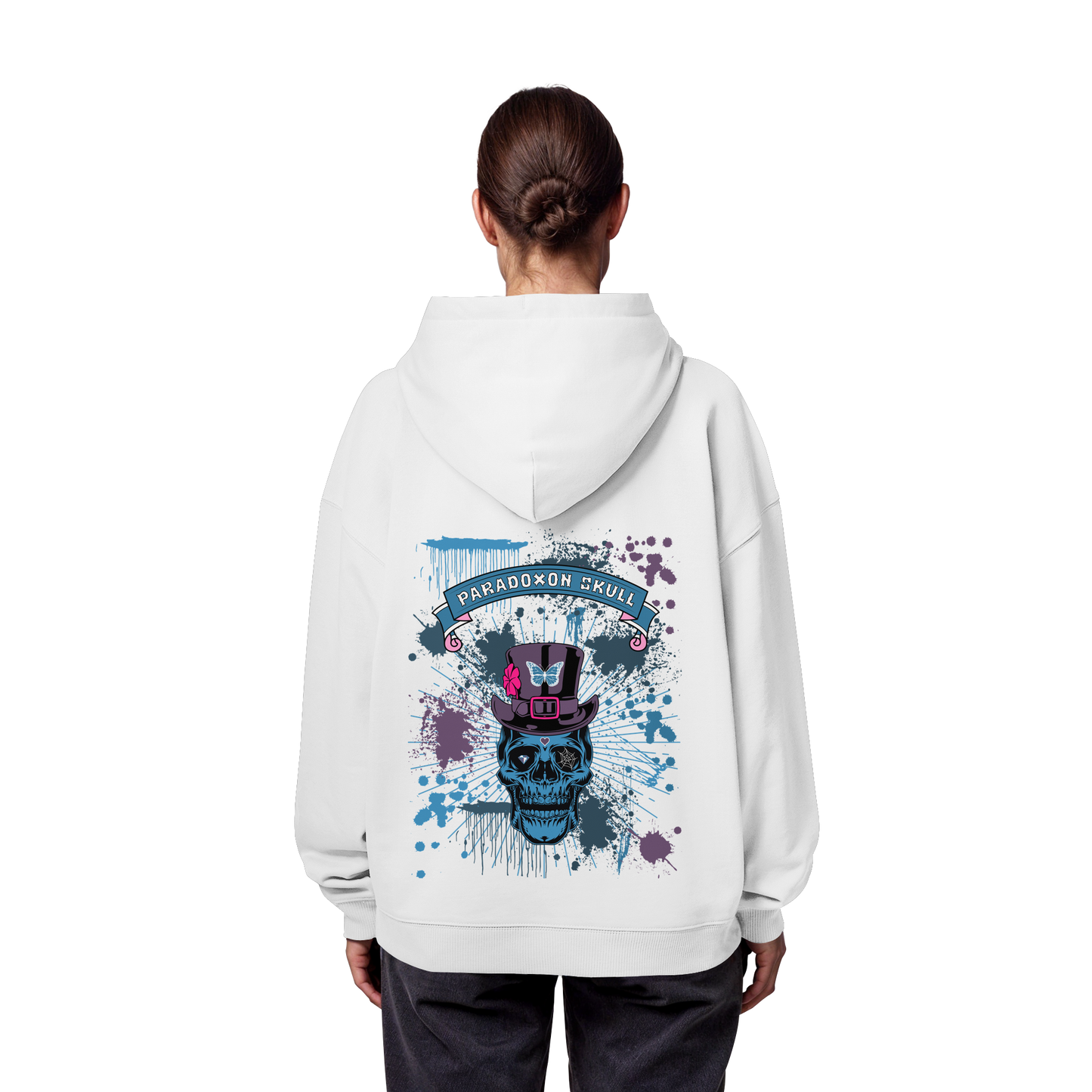 Blue Paradoxon Skull  - Organic Oversize Hoodie
