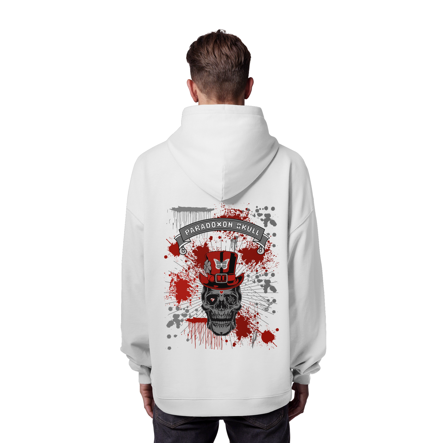 Red Paradoxon Skull  - Organic Oversize Hoodie