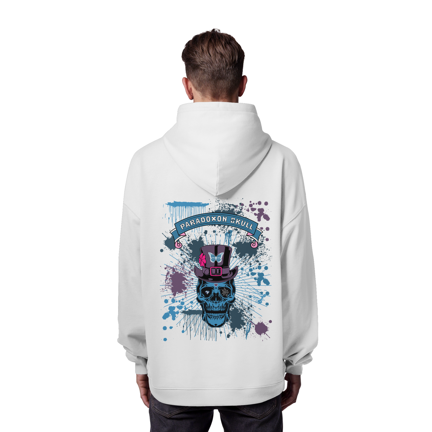 Blue Paradoxon Skull  - Organic Oversize Hoodie