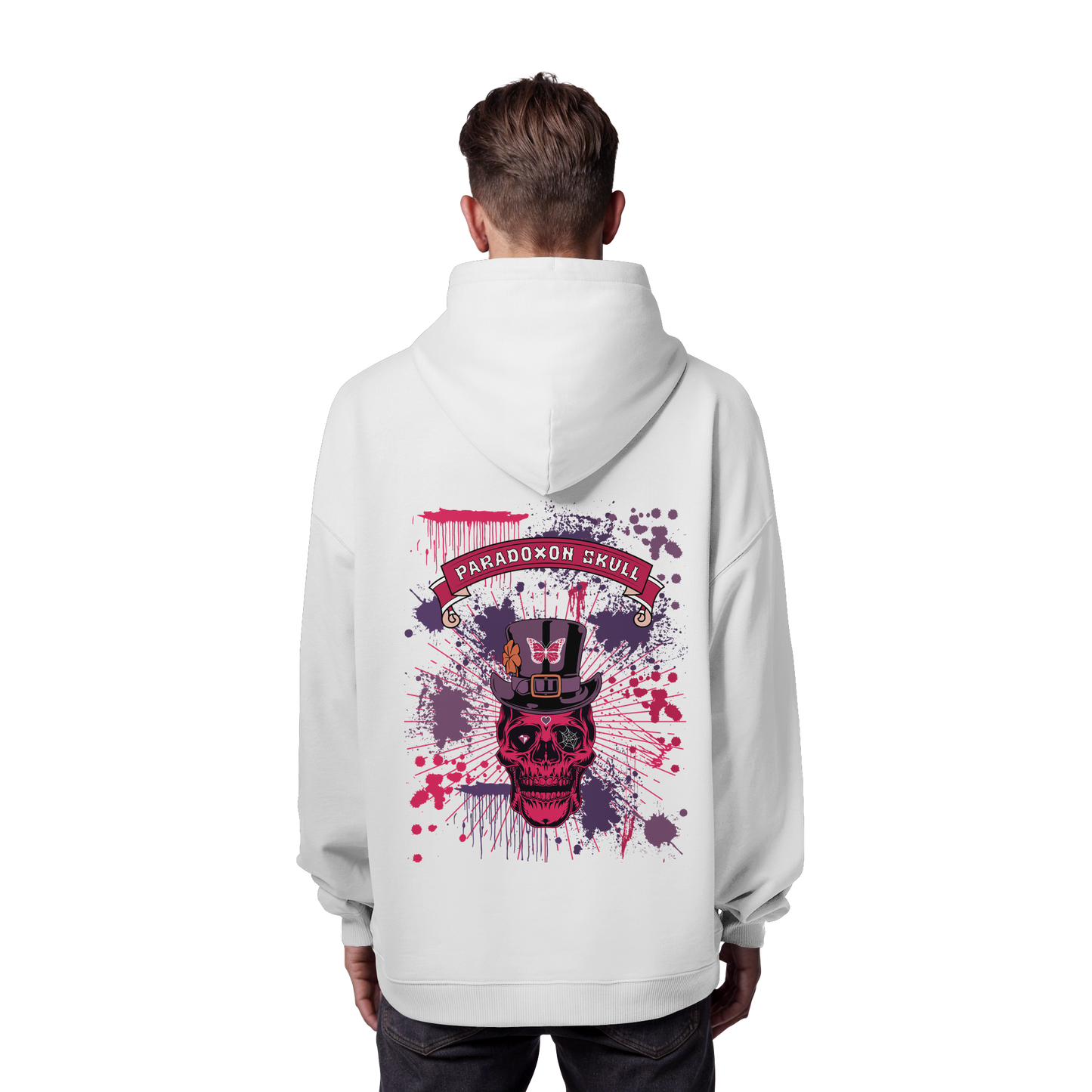 Violett Paradoxon Skull  - Organic Oversize Hoodie