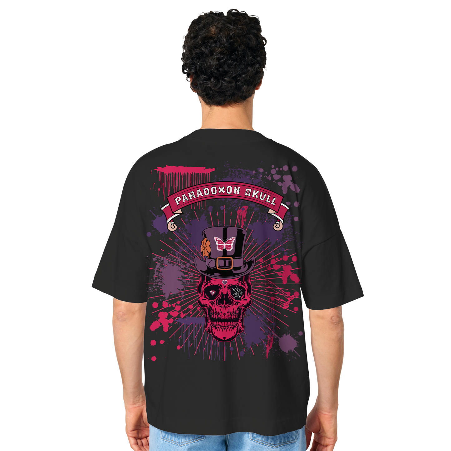 Violett Paradoxon Skull  - Organic Oversize Shirt