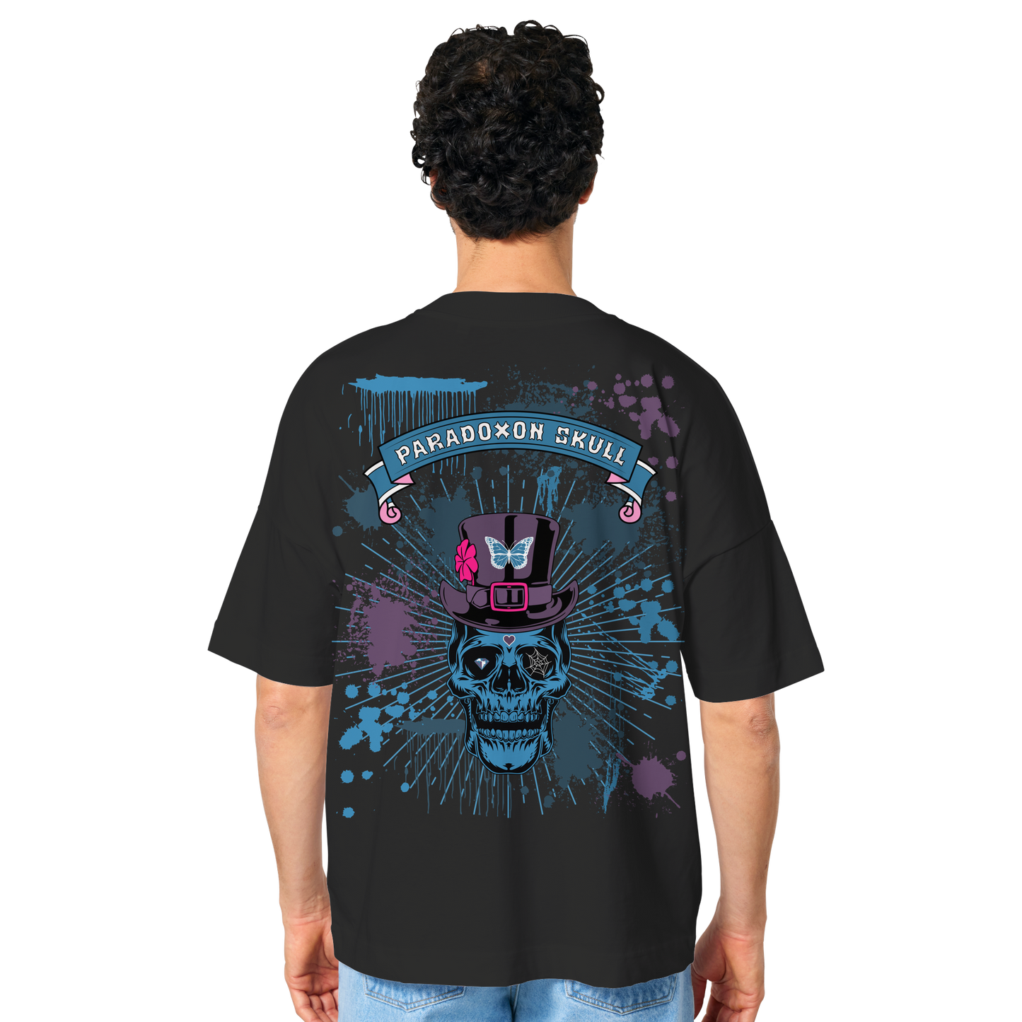 Blue Paradoxon Skull  - Organic Oversize Shirt