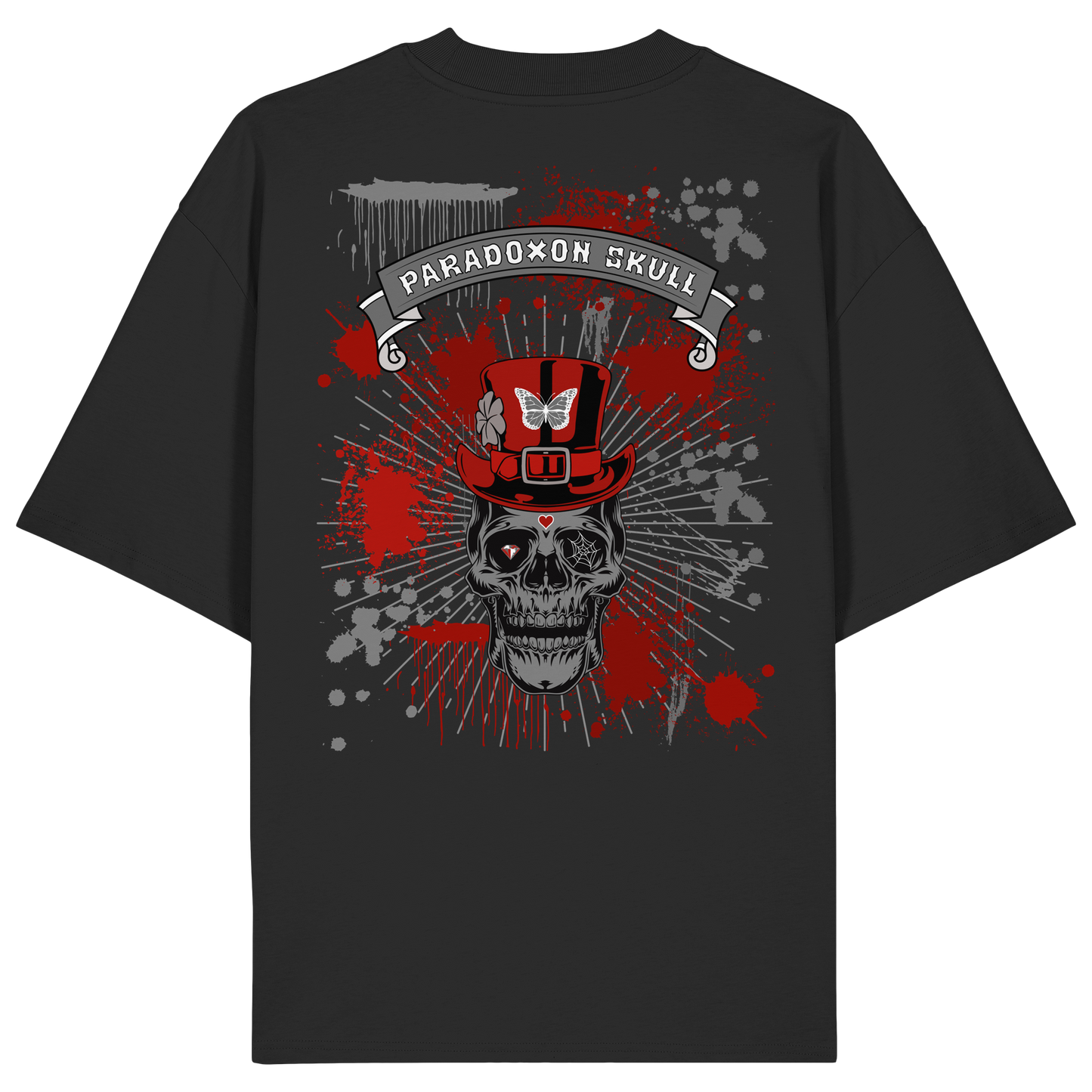 Red Paradoxon Skull  - Organic Oversize Shirt