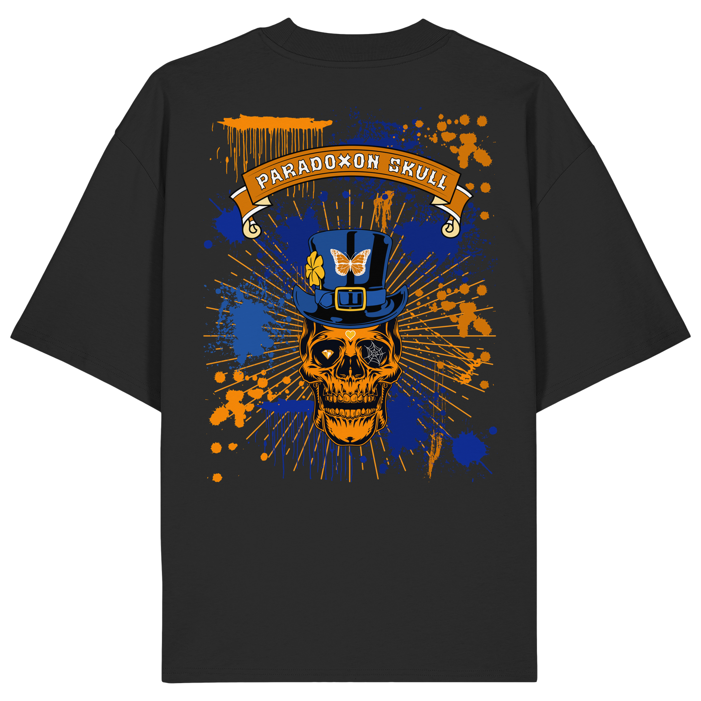 Orange Paradoxon Skull  - Organic Oversize Shirt
