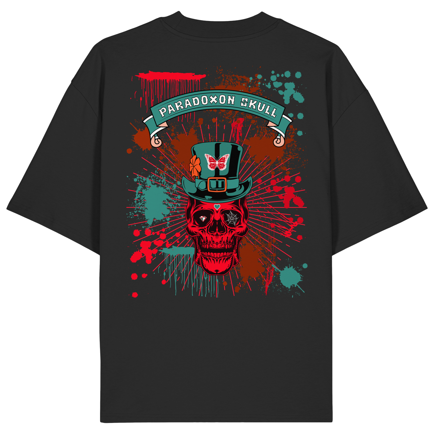 Turquoise Paradoxon Skull   - Organic Oversize Shirt