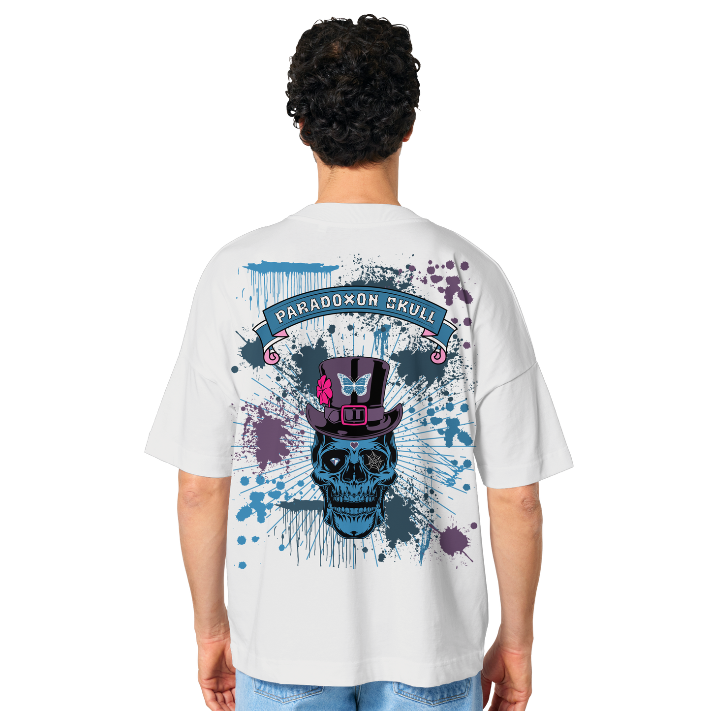 Blue Paradoxon Skull  - Organic Oversize Shirt