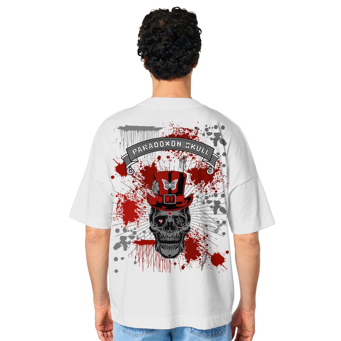 Red Paradoxon Skull  - Organic Oversize Shirt
