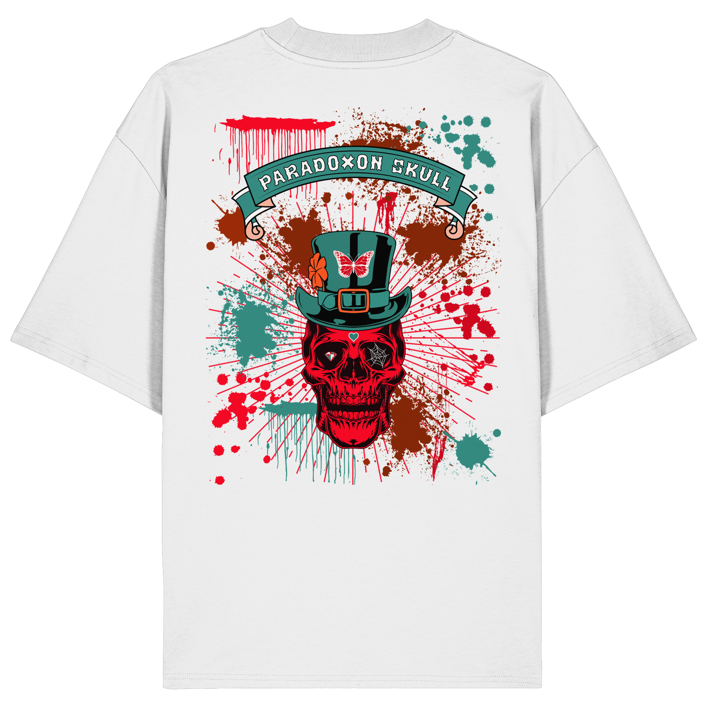 Turquoise Paradoxon Skull   - Organic Oversize Shirt