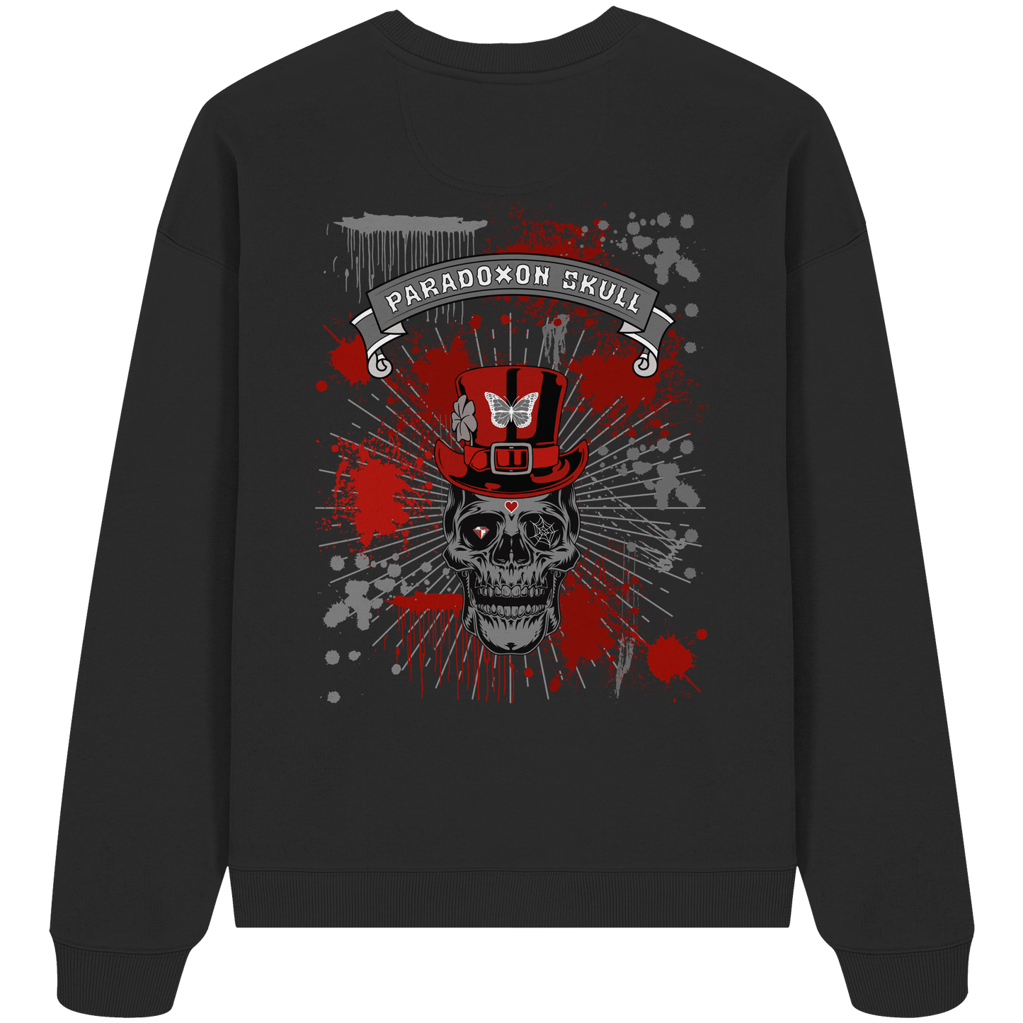 Red Paradoxon Skull  - Organic Oversize Sweatshirt