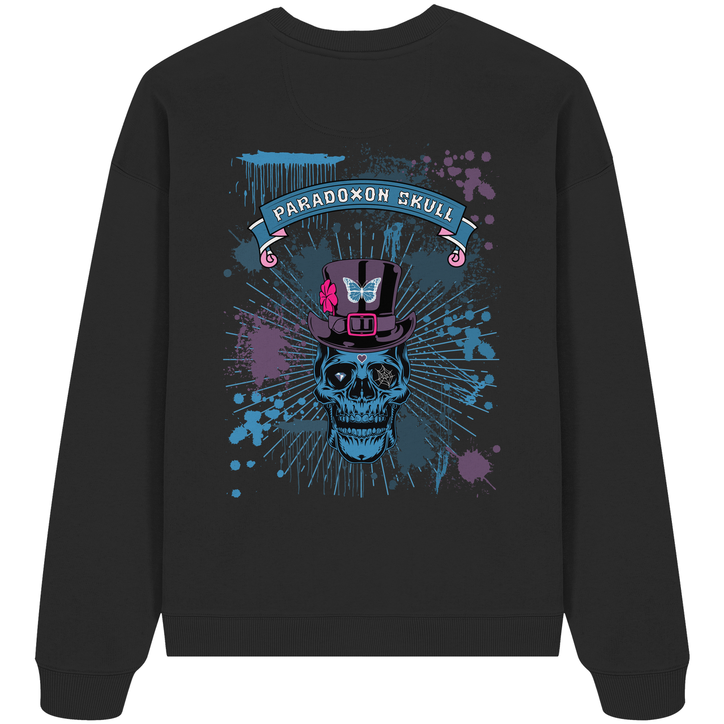 Blue Paradoxon Skull  - Organic Oversize Sweatshirt