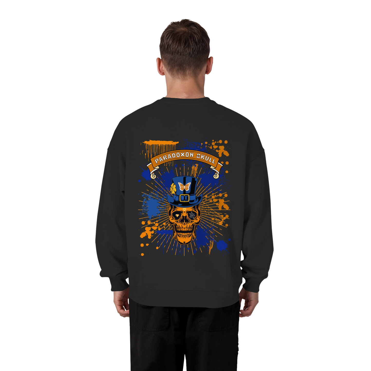 Orange Paradox Skull / Oversize Sweatshirt