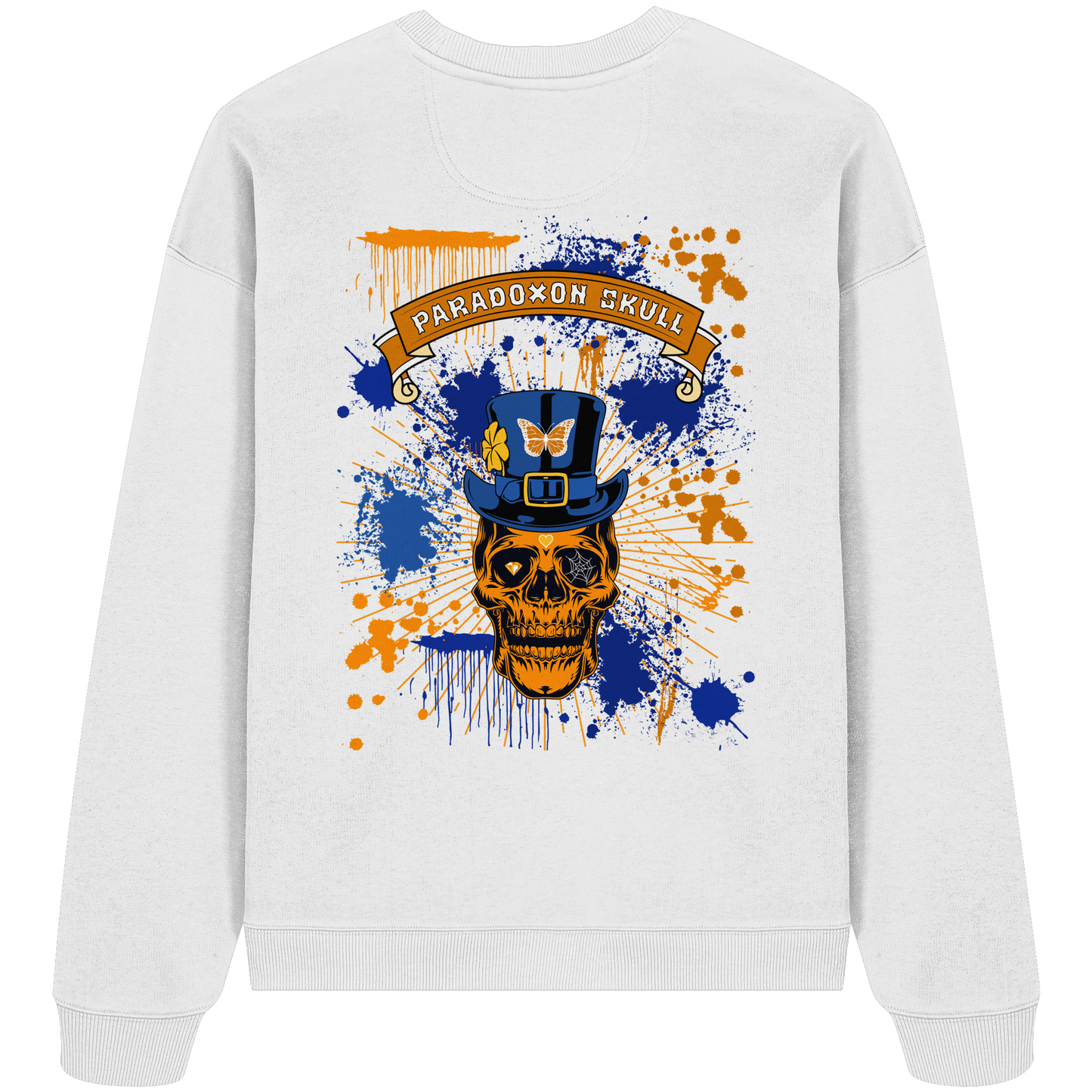 Orange Paradoxon Skull  - Organic Oversize Sweatshirt