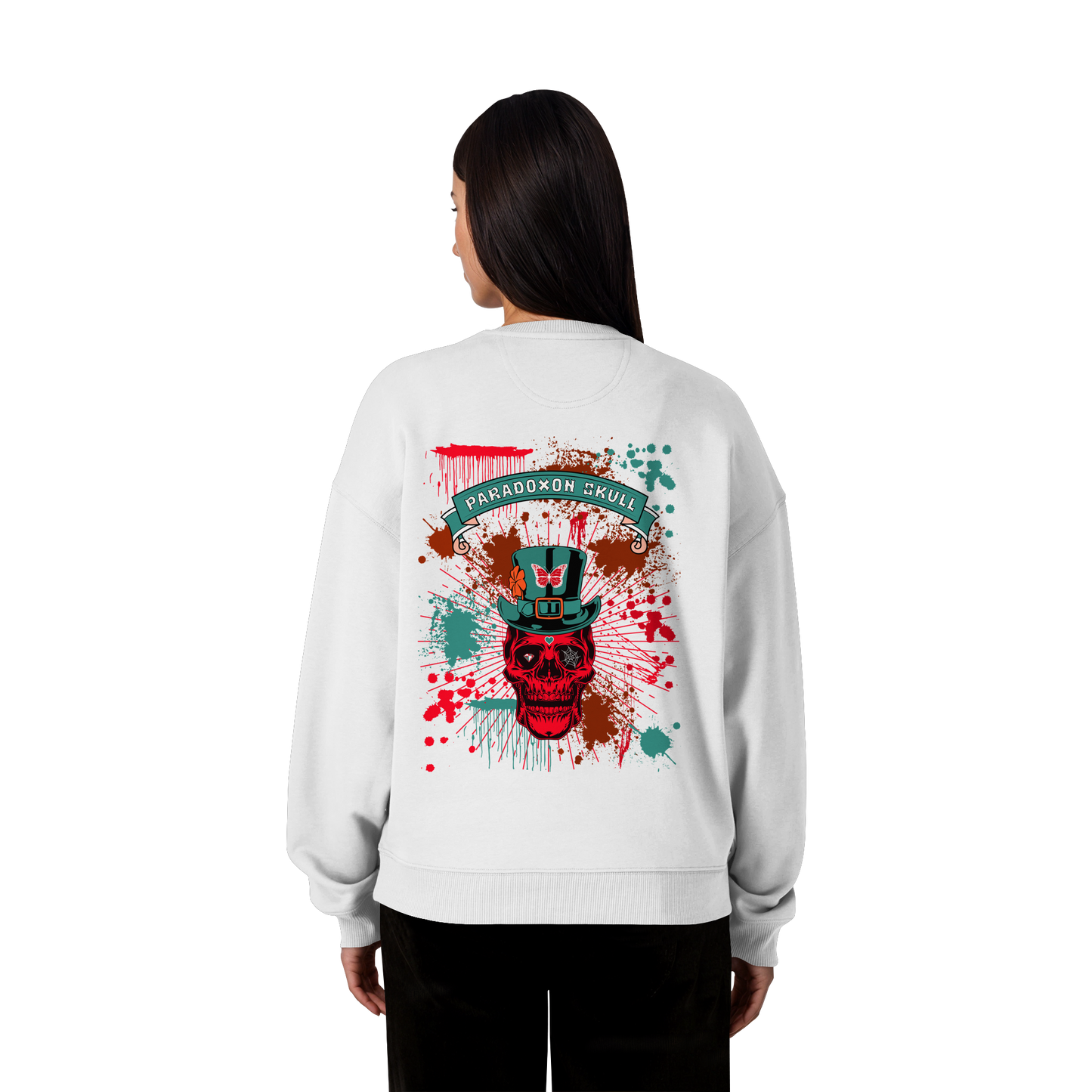 Turquoise Paradox Skull / Oversize Sweatshirt