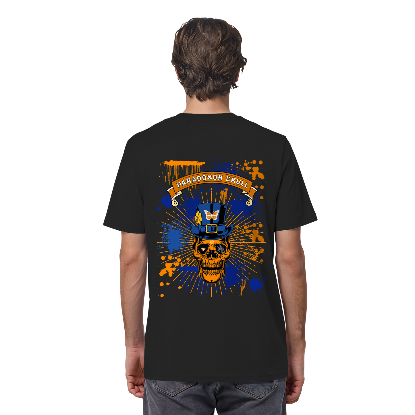 Orange Paradoxon Skull  - Organic Shirt