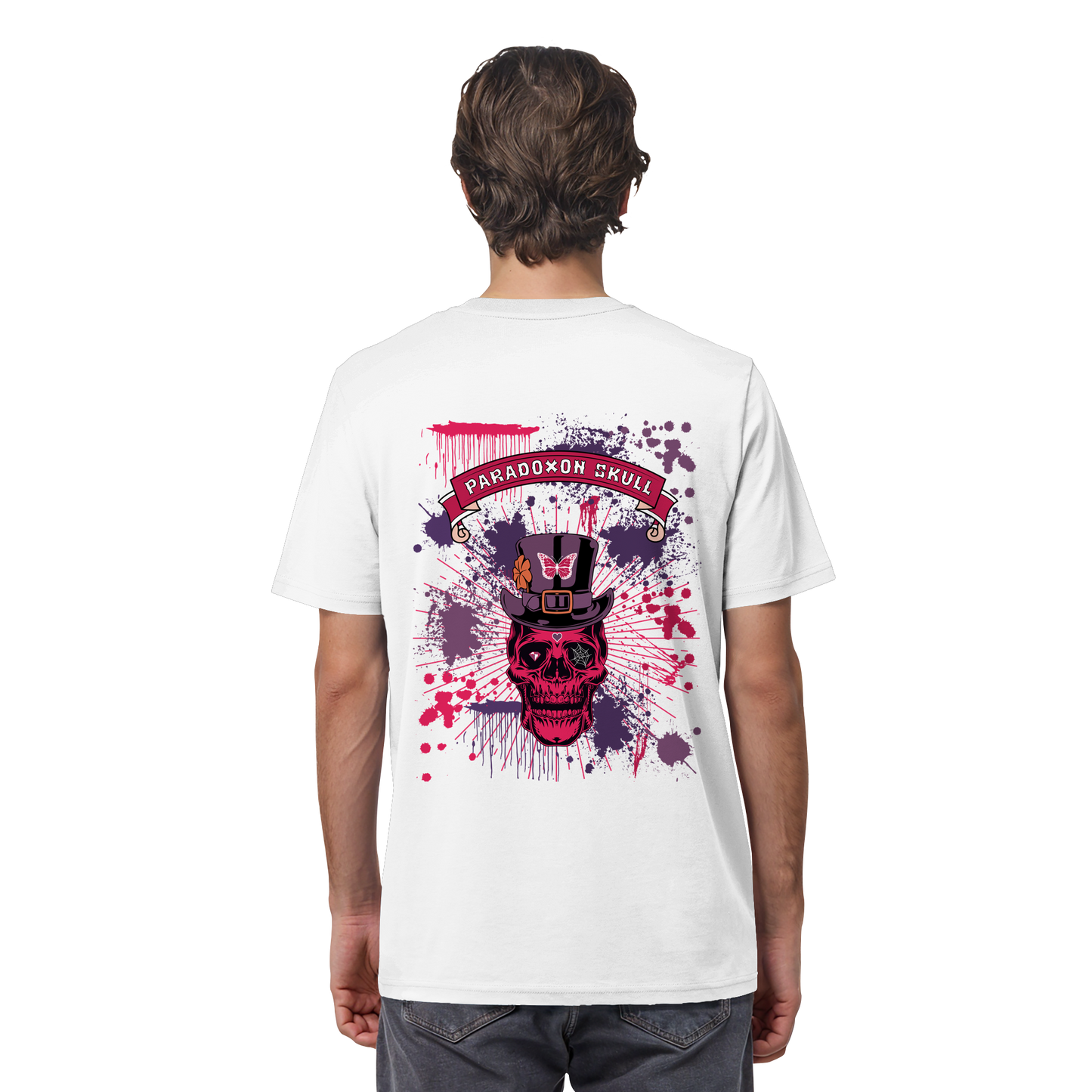 Violett Paradoxon Skull  - Organic Shirt