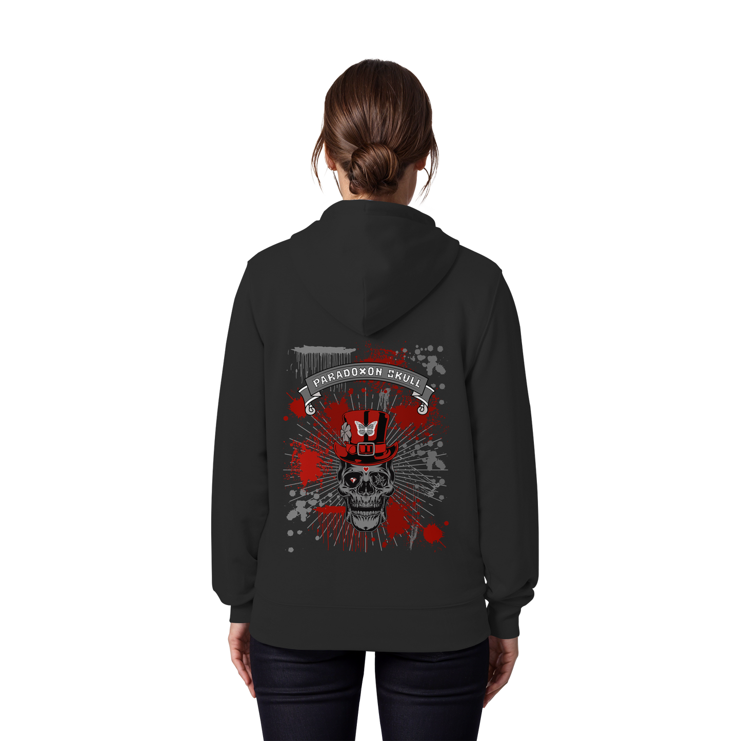 Red Paradoxon Skull  - Organic Zipper