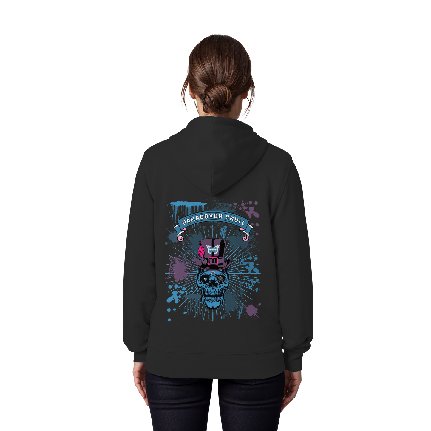 Blue Paradoxon Skull  - Organic Zipper