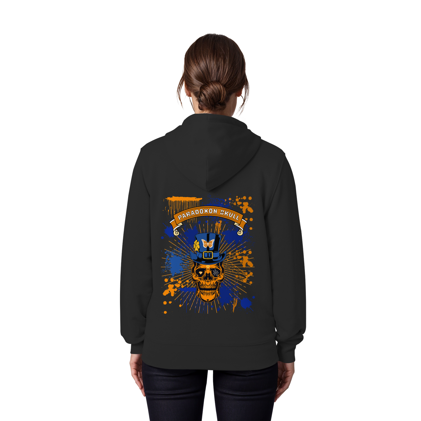 Orange Paradoxon Skull  - Organic Zipper