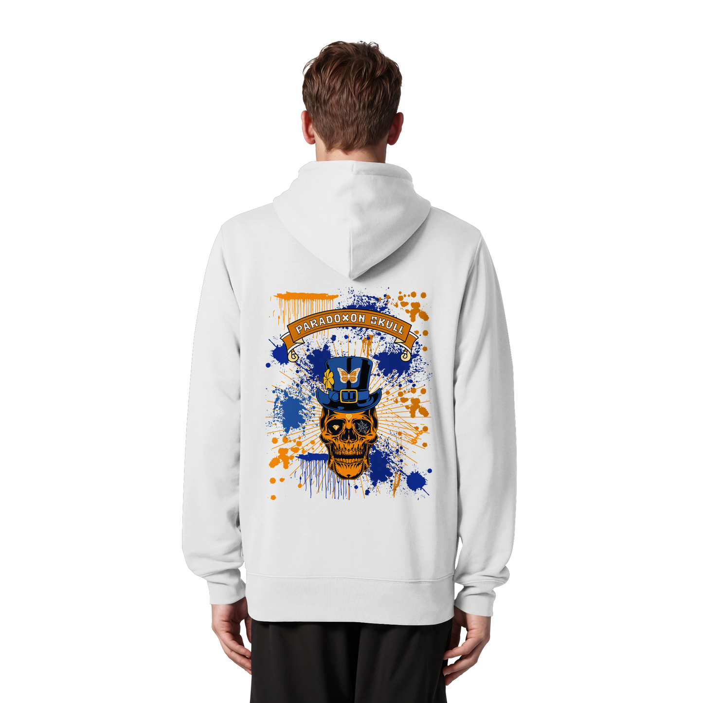 Orange Paradoxon Skull  - Organic Zipper