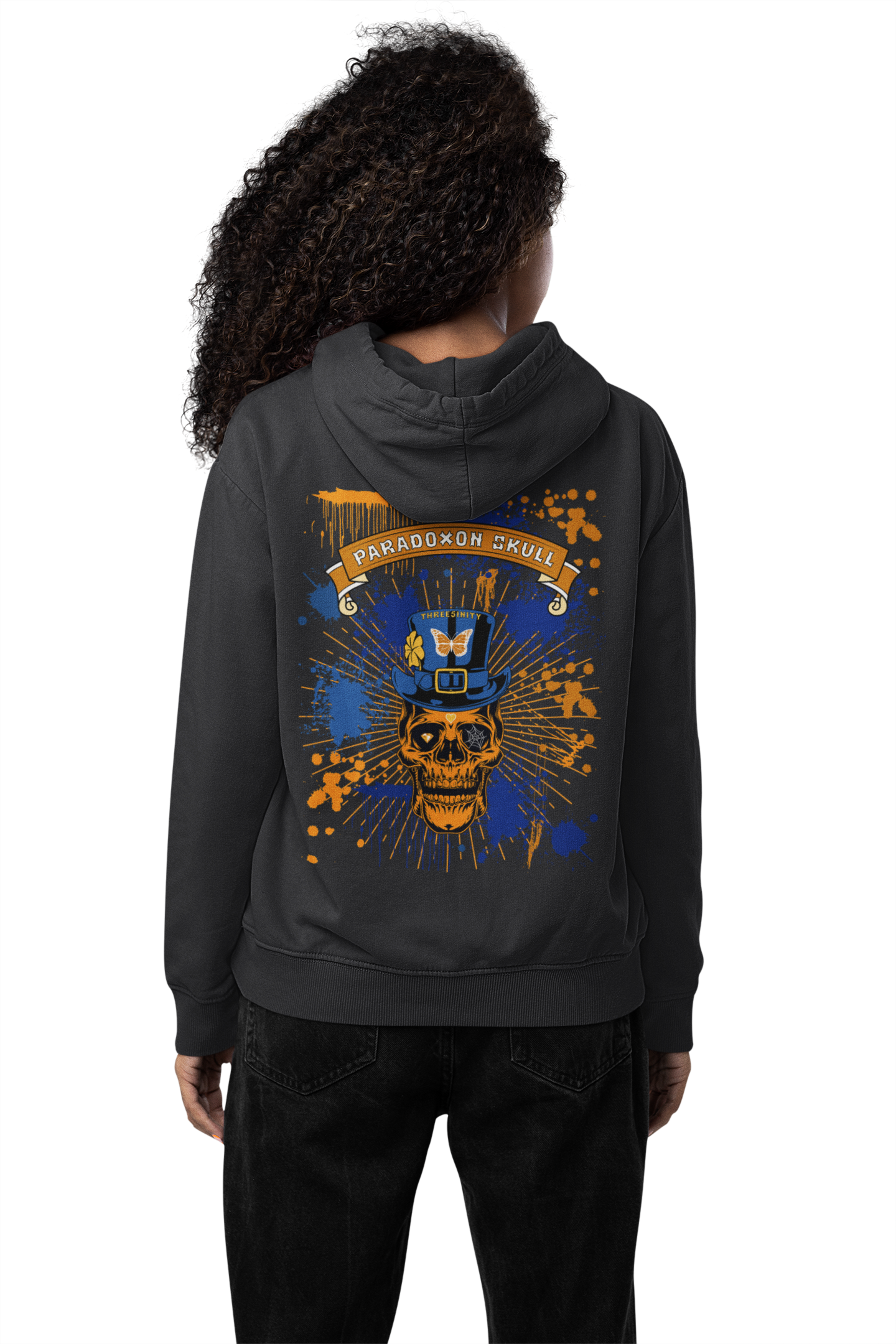 Orange Paradoxon Skull  / Damen Boxcut Hoodie