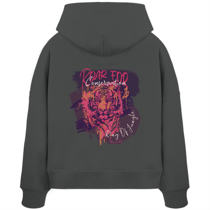King Of Jungle Lilac / Damen Boxcut Hoodie