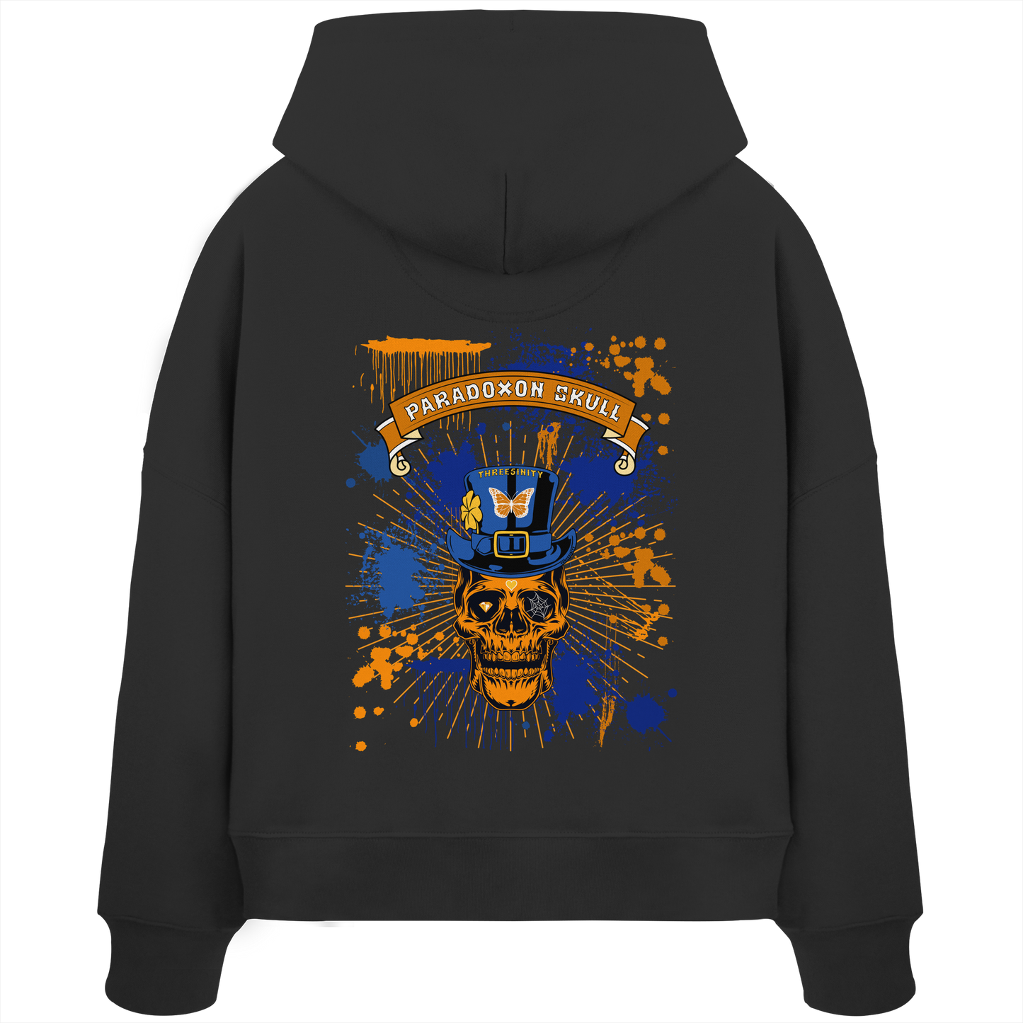 Orange Paradoxon Skull  / Damen Boxcut Hoodie
