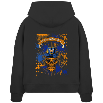 Orange Paradoxon Skull  / Damen Boxcut Hoodie