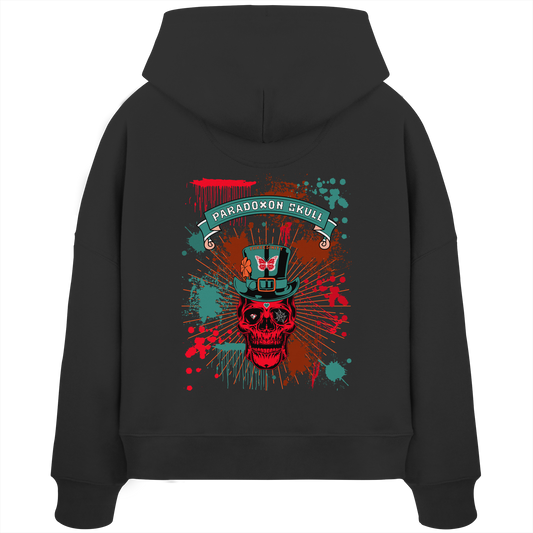 Turquoise Paradoxon Skull  / Damen Boxcut Hoodie