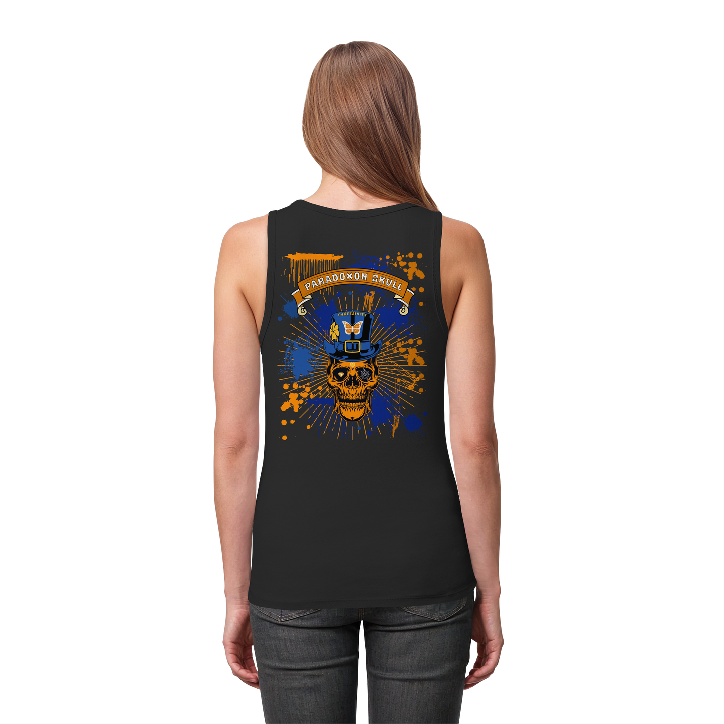 Orange Paradoxon Skull  /  Damen Tank Top