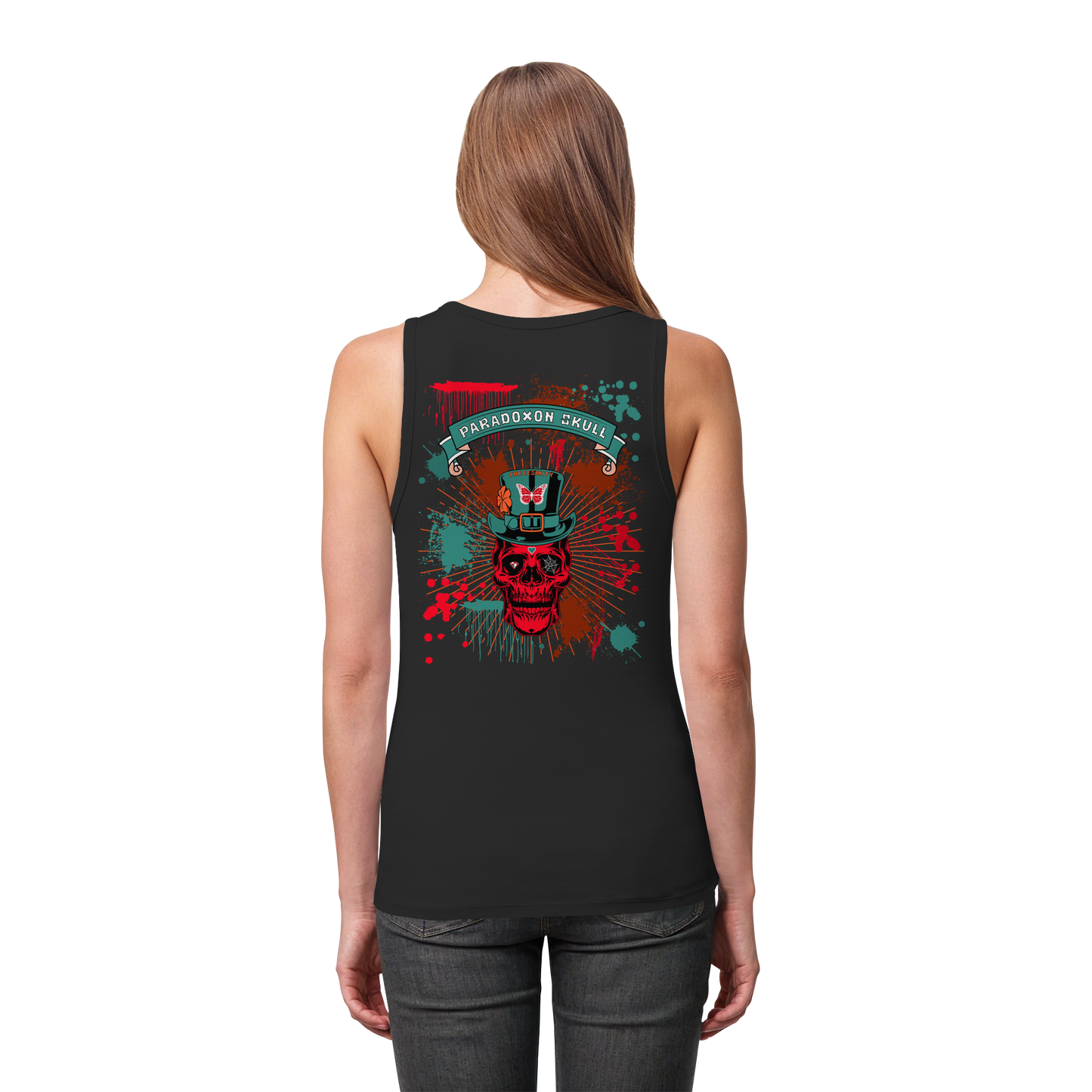 Turquoise Paradoxon Skull   /  Damen Tank Top