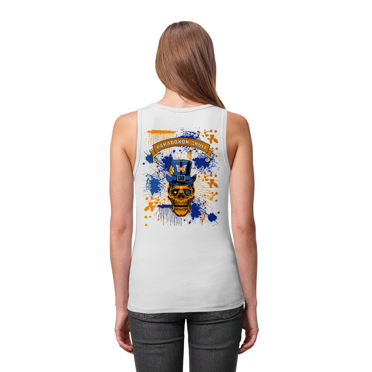 Orange Paradoxon Skull  /  Damen Tank Top